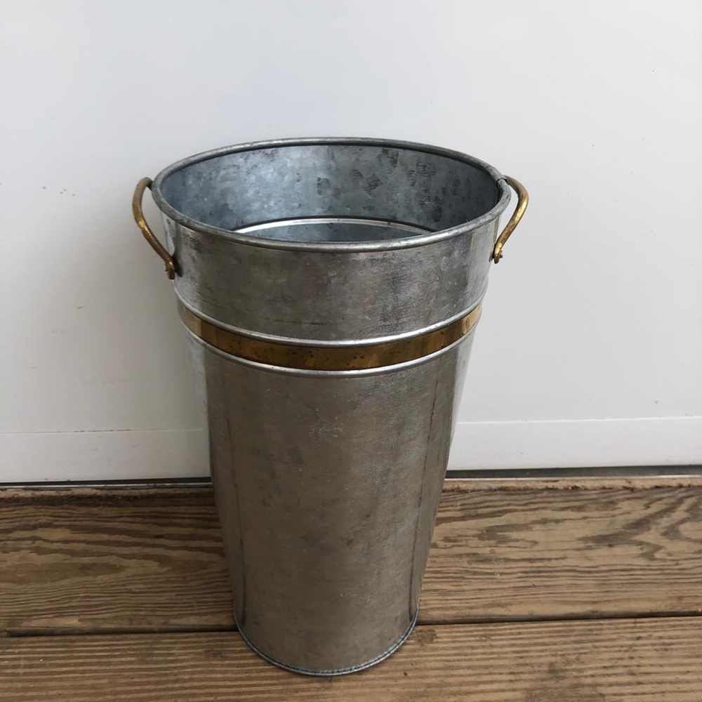 Rustic Galvanized Metal Pail With Handles Farmhouse Country Decor Tall